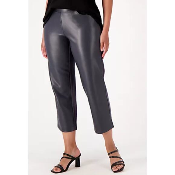 NEW Belle by Kim Gravel QVC Sz 12P Faux Leather & Ponte Gauchos Fall Autumn - Picture 1 of 9